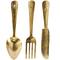 Gold Aluminum Knife, Spoon and Fork Utensils Wall Decor Set of 3 4", 23"